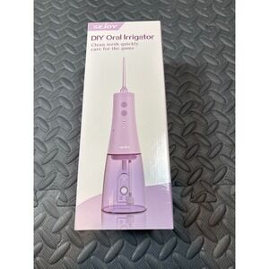 Sejoy DIY Oral Irrigator Purple Cordless Water Flosser 350ml IPX7 Waterproof